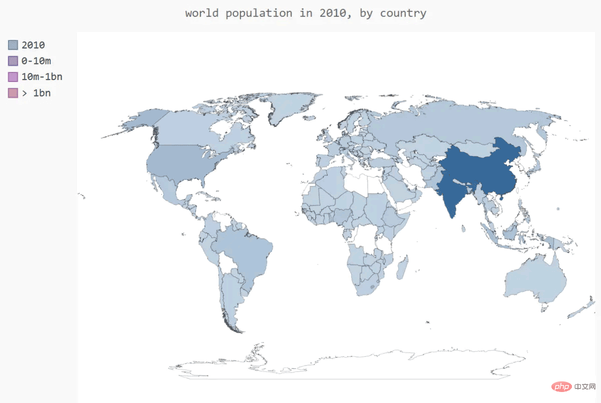 python怎么绘制世界人口地图