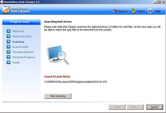 WinUtilities Free Disk Cleaner