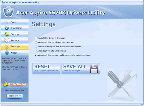 Acer Aspire 5570Z Drivers Utility