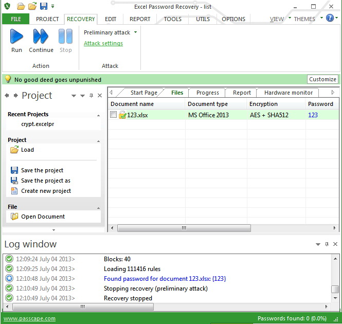 Excel Password Recovery