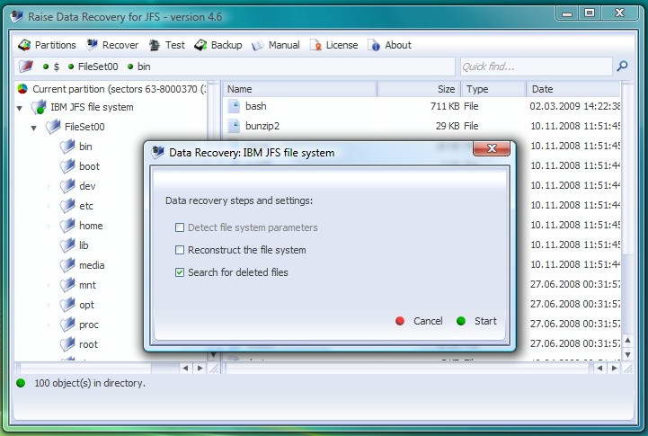 Raise Data Recovery for JFS
