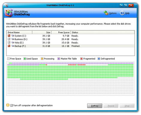 WinUtilities Disk Defragment