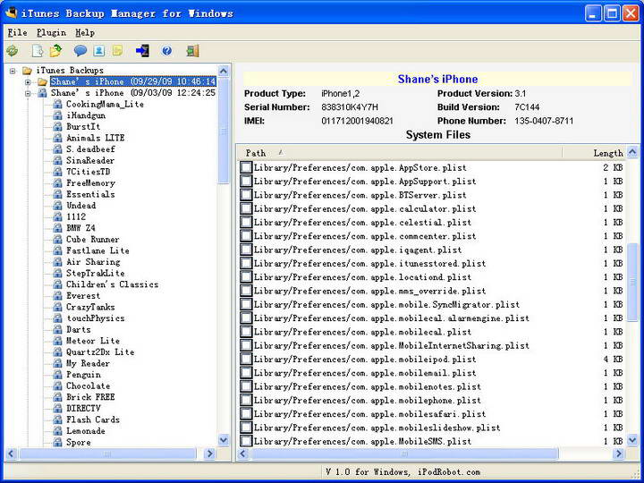 iTunes Backup Manager