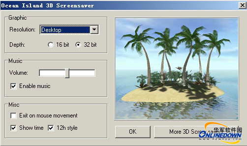 Ocean Island 3D Screensaver