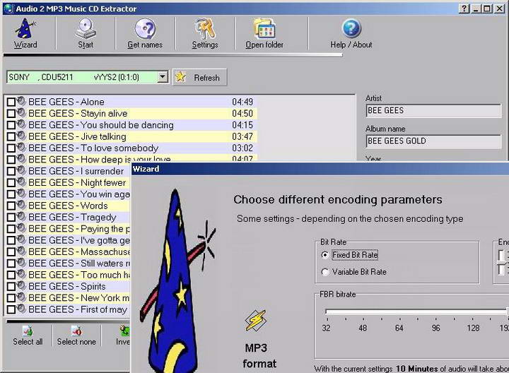 Audio 2 MP3 Music CD Extractor