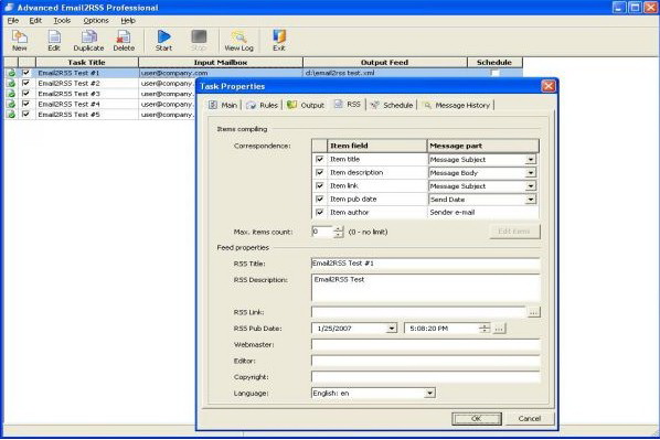 Advanced Email2RSS Personal