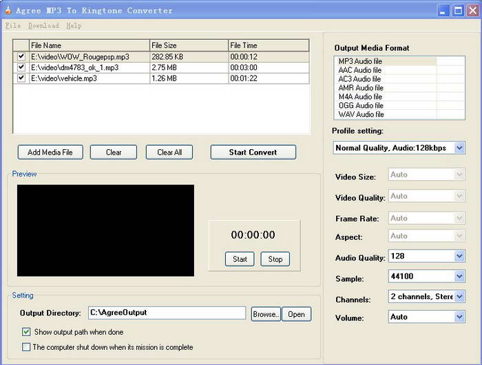 Agree MP3 To Ringtone Converter