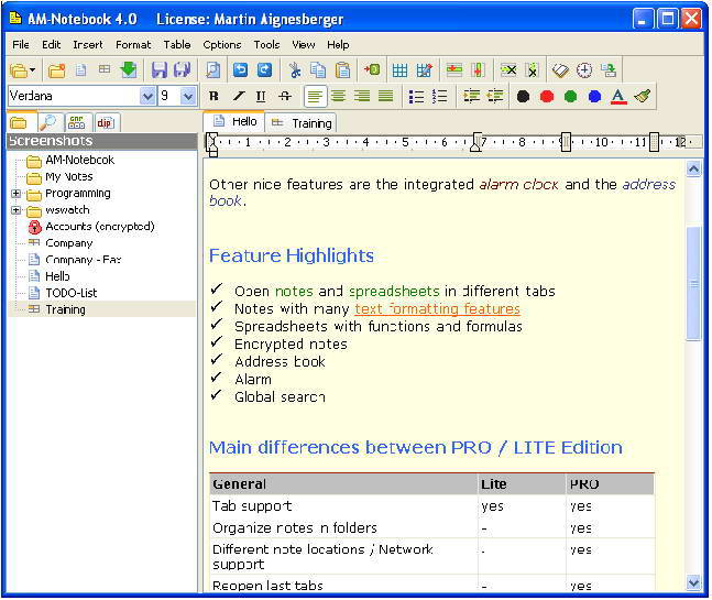 AM-Notebook Lite