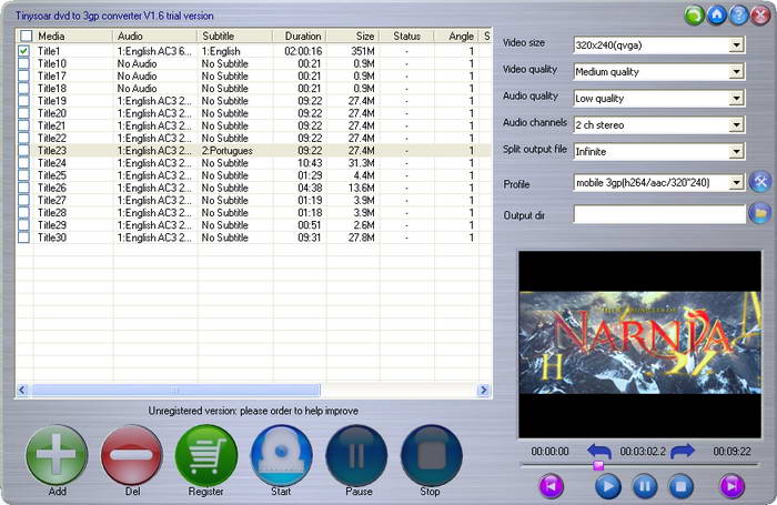 Tinysoar dvd to 3gp converter
