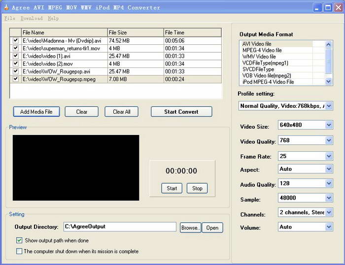 Agree AVI MPEG MOV WMV iPod MP4 Converter
