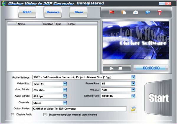 Okoker Video to 3GP Converter