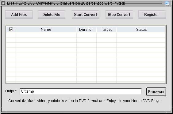 lisasoft FLV to DVD Converter