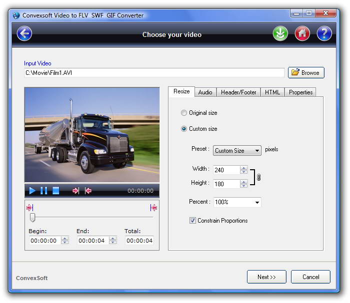 Convexsoft Video to FLV SWF GIF Converter