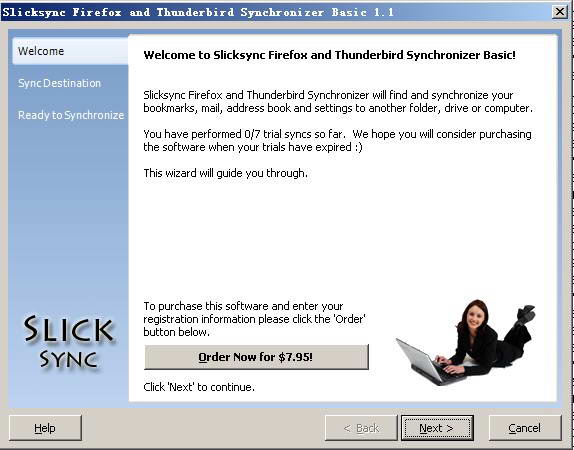 Slicksync Firefox and Thunderbird Synchronizer Basic