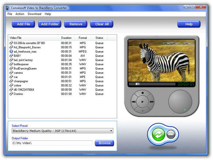 convexsoft Video to BlackBerry Converter