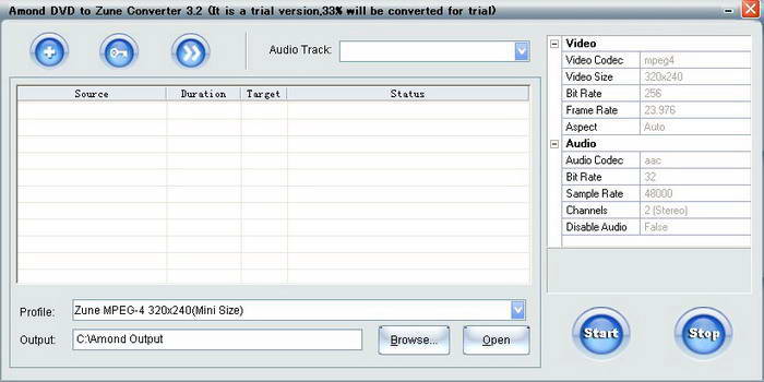Amond DVD to Zune Converter
