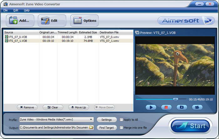 Aimersoft Zune Video Converter