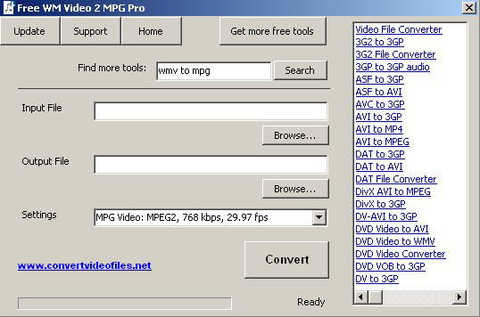 Free WM Video 2 MPG Pro