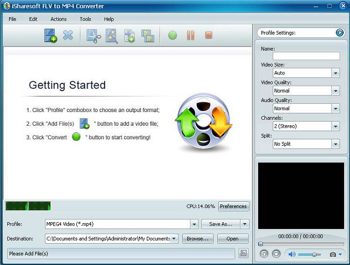 iSharesoft FLV to mp4 Converter