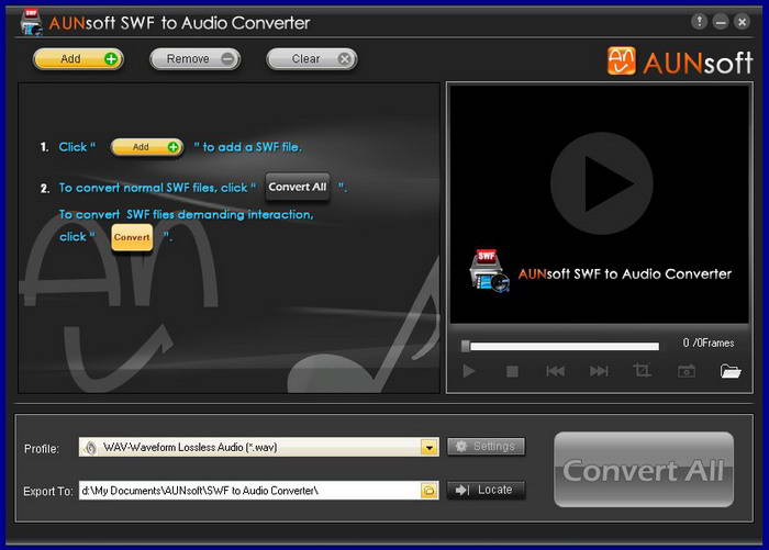 Aunsoft SWF to Audio Converter