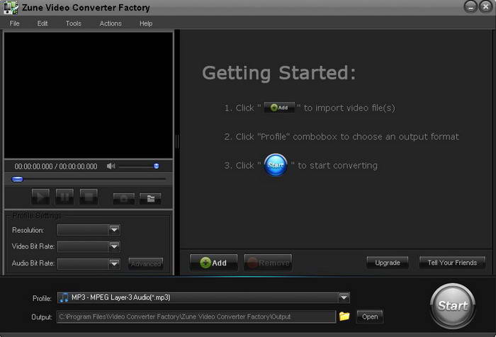 Free Zune Video Converter Factory