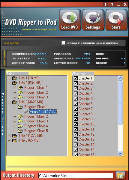 filehog DVD Ripper to iPod