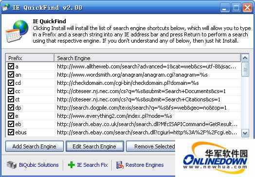 IE QuickFind