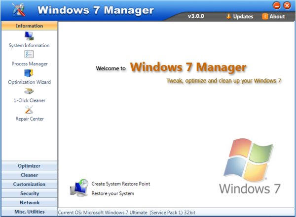 Win7总管 Yamicsoft Windows7 Manager