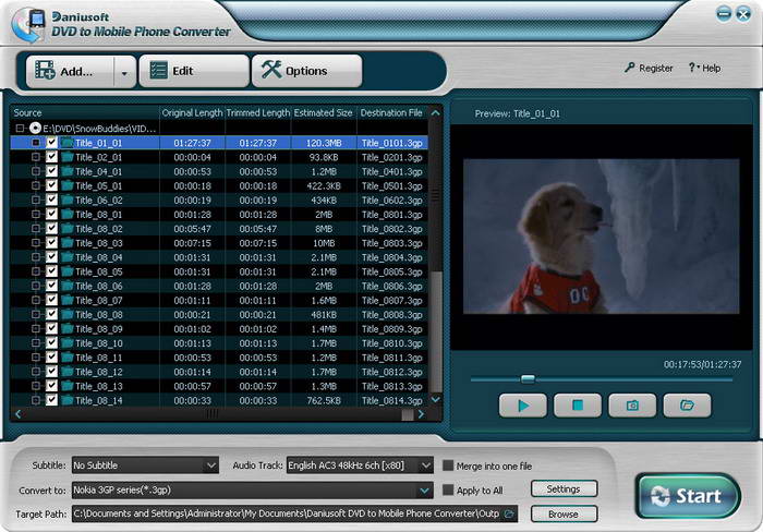 Daniusoft DVD to Mobile Phone Converter