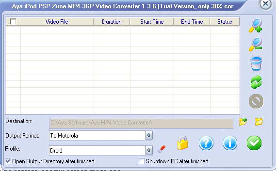 Aya iPod PSP Zune MP4 Blackberry 3GP WII Video Converter
