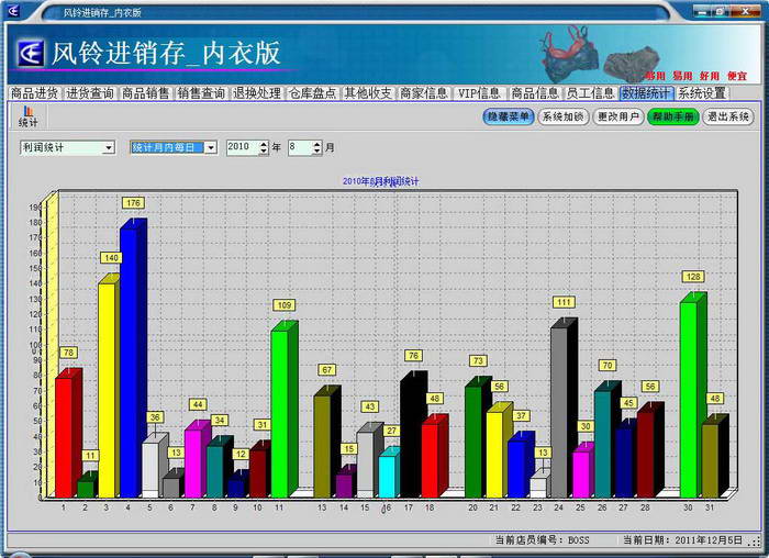 风铃销售管理收银软件 内衣店版