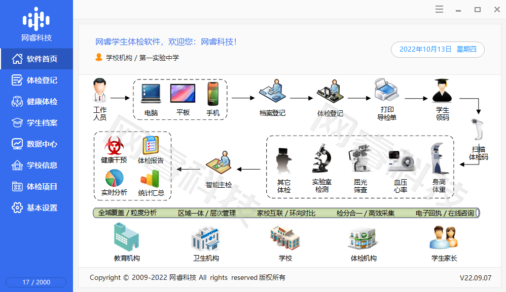 中小学生健康体检软件