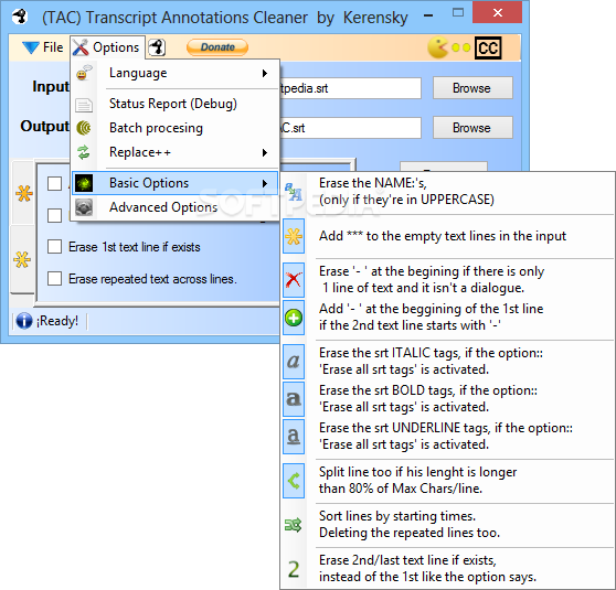 Transcript Annotations Cleaner