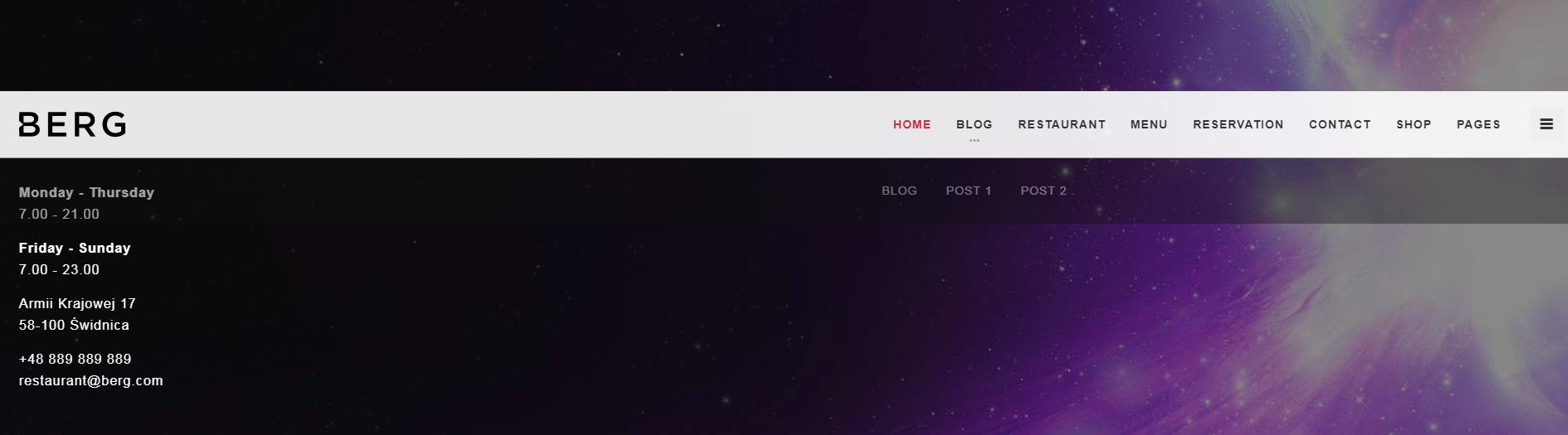 jQuery css3动画紫色背景响应式网站模板