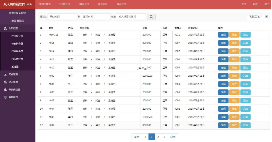 双轨制会员管理系统 v9.1