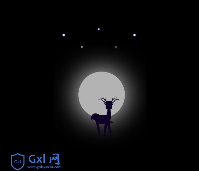 css3月亮下的小鹿动画特效