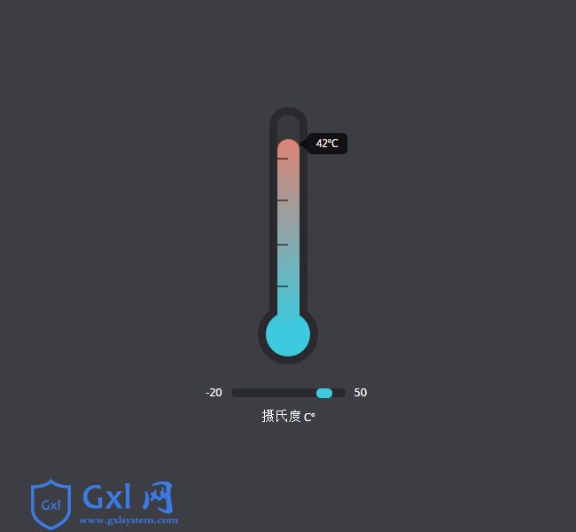 js+css3温度计摄氏度特效