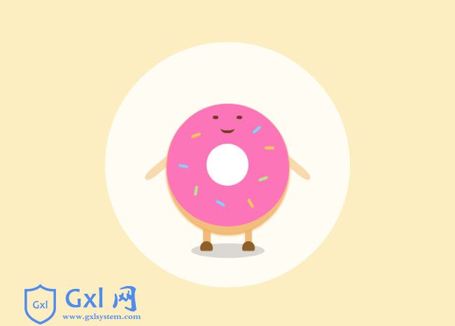 纯CSS3卡通甜甜圈动画特效