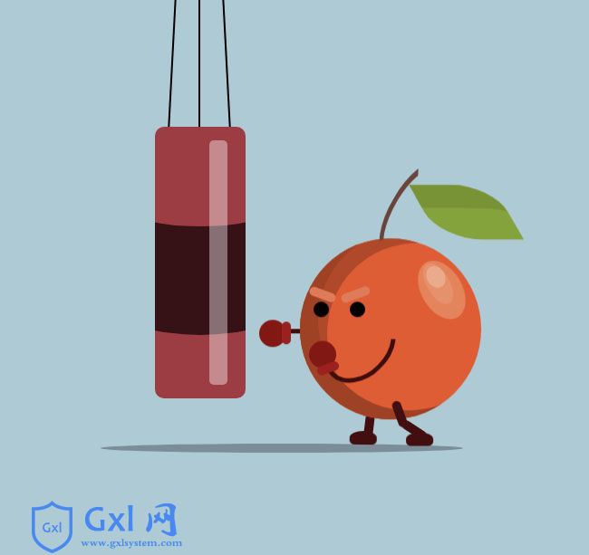 纯CSS3卡通水果拳击手特效