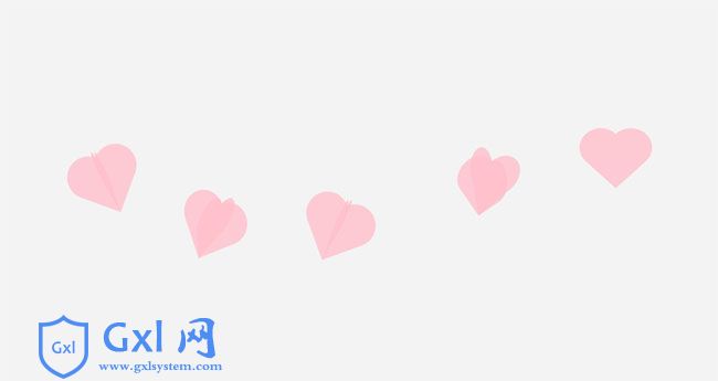 纯CSS3粉红色爱心悬浮动画特效