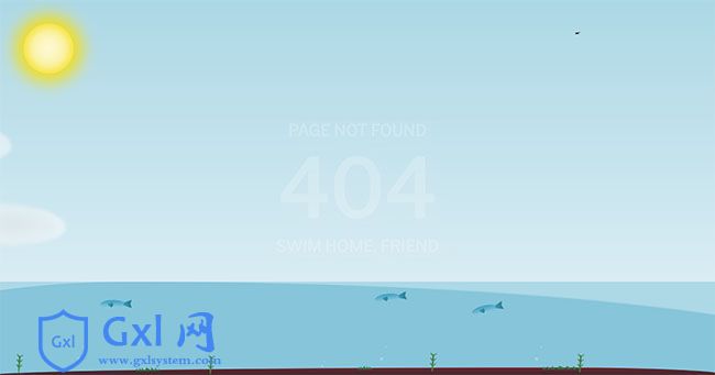 纯CSS3海水404页面动画特效
