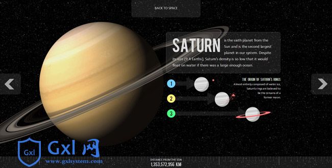 jQuery宇宙星球信息介绍特效