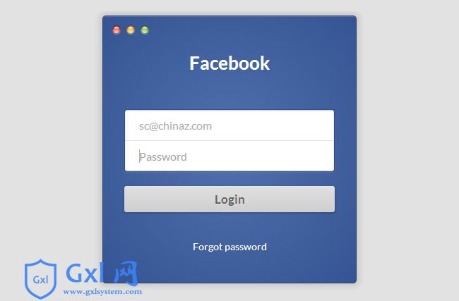 HTML5+CSS3仿Facebook登录表单