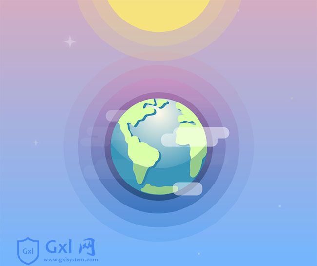 GSAP动画绘制卡通地球特效
