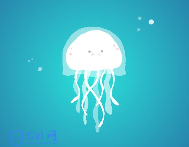 HTML5 SVG卡通水母动画特效