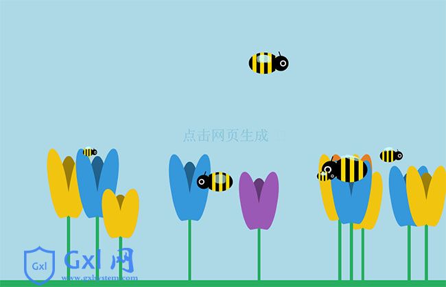 卡通蜜蜂采蜜HTML5特效