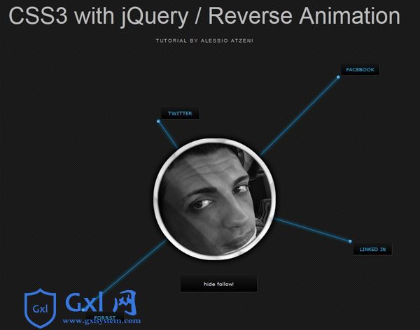 jQuery+CSS3人物介绍导航提示效果