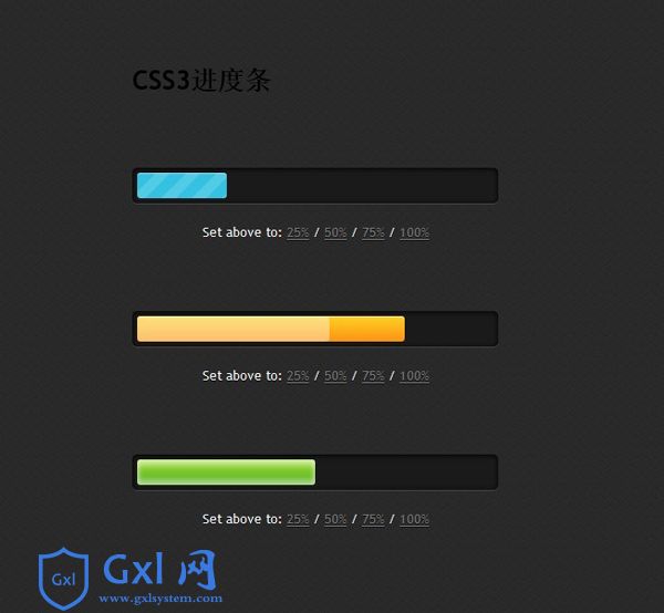 纯CSS3实现超酷进度条