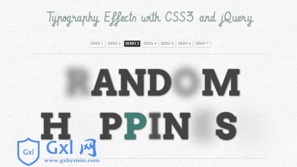 jQuery+CSS3文字排版效果