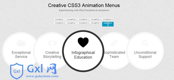 jQuery+CSS3绚丽动画菜单